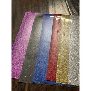 Caydo 6 sheets colors 10ml Adhesive 10"x10" Square Glitter purple black Vinyl